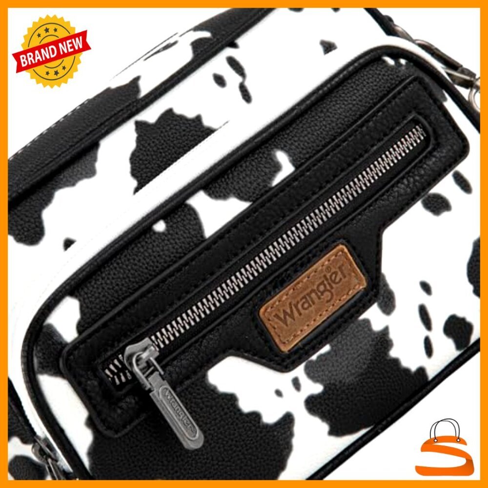 Vegan Leather Crossbody Bag with Adjustable Strap, Multiple Pockets - Picture 4 of 7